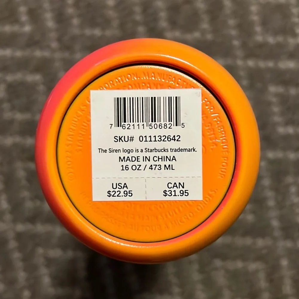 Starbucks New in Box Mango Gradient 16 oz. Vacuum Insulated Tumbler Travel Mug - Picture 11 of 11